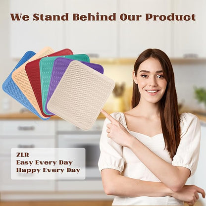 ZLR Silicone Dish Drying Mat for Kitchen Counter, Eco-Friendly Fast Dry Dish Mat - Image 6