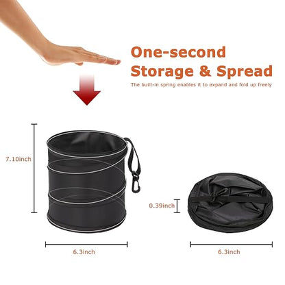 Ginsco New Leakproof Car Trash Can, 1 Gallon Mini Trash Can Pop-up Collapsible - Image 2