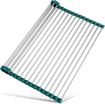 Tomorotec Stainless Steel Roll Up Dish Drying Rack, Foldable Over The Sink by Tomorotec