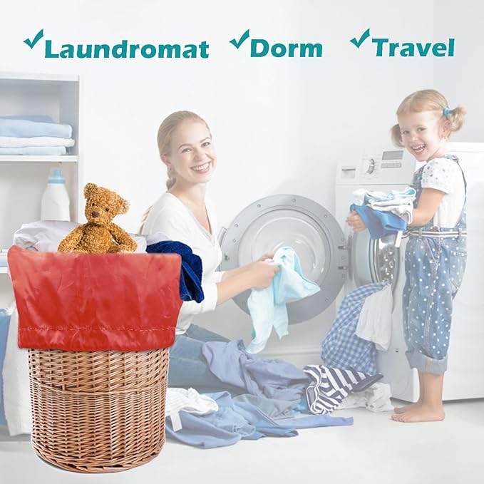 Heavy Duty Laundry Bag 2 Pack XL Nylon Laundry Bags with Straps, Washable Large Dirty Clothes Organizer with Drawstring Closure, Travel Washing Bag Fit a Laundry Hamper or Basket