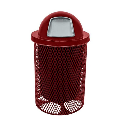 COATEDOUTDOORFURNITURE RDT-TXTBUR Heavy Duty 32 Gallon Round Trash Receptacle by CoatedOutdoorFurniture