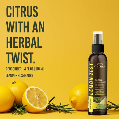 Non-Toxic Odor Eliminator, Natural Citrus Lemon Zest Air Freshener Spray - Image 2