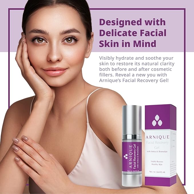 Arnica Gel for Face - Facial Recovery Aftercare for Fillers & Cosmetic Injection Treatments, Arnica Montana and Bromelain for Bruising and Swelling After Surgery Skin