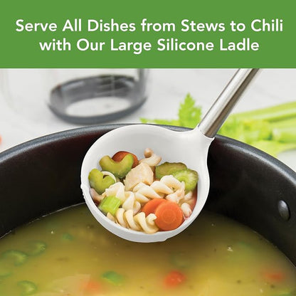 Tovolo Silicone Ladle With Stainless Steel Handle Deep Soup Ladle - Image 2