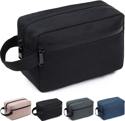 Travel Toiletry Bag for Women and Men, Water-resistant Shaving Bag for Toiletries Accessories, Foldable Storage Bags with Divider and Handle for Cosmetics Toiletries Brushes Tools