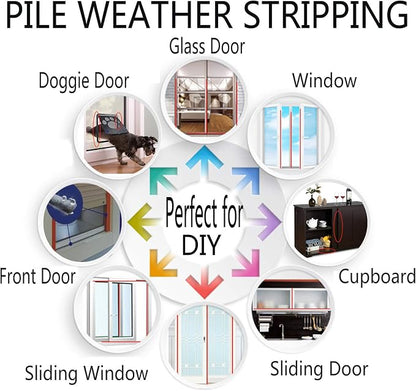 Weather Stripping Brush for Sliding Windows/Doors Frame Side, Pile Self - Image 4
