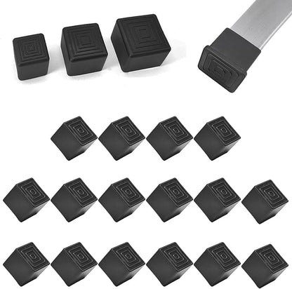 16 Pcs 1" x 1" Square Rubber Chair Leg Caps, PVC Table Leg Covers, Flexible & by BOPOREAE