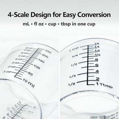 Laser-Etched Measuring Cup Set, 8 oz & 16 oz Clear Plastic Liquid Measuring Cups - Image 5