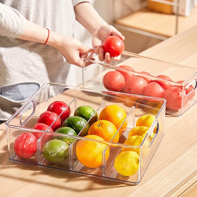 MineSign 4Pack Stackable Fridge Drawers Pull-out Storage Bins - Image 2