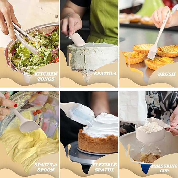 Mixing Bowls with Airtight Lids Set, Non-Slip Bottoms & Kitchen Gadgets Set - Image 6
