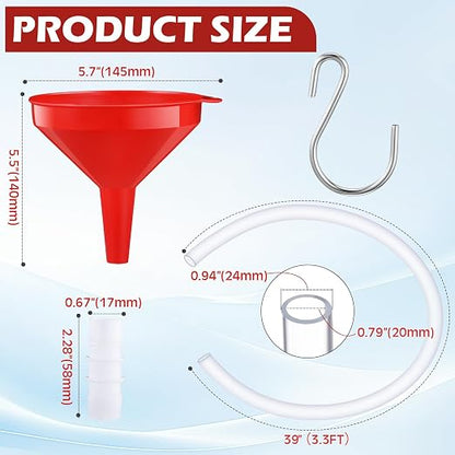 Long Funnel for Transmission Fluid 3.28 Foot Clear Tubing Plastic Wide Mouth - Image 2