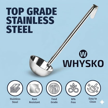 Whysko Soup Ladles Stainless Steel, Rustproof Heat-Resistant Materials - Image 4