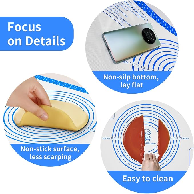 Silicone Pastrty Mat for Dough Rolling, Silicone Baking Mat - Image 5