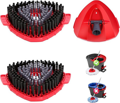 2 Pcs Full-Coverage Spin Mop Scrub Brush Head and 1 Mop Base Part Replacement by WaIEJiemiHome