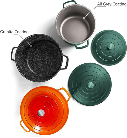 Large Dutch Oven Pot with Lid-7.5QT Cast Aluminum Oven Pot with Two Handles - Image 3