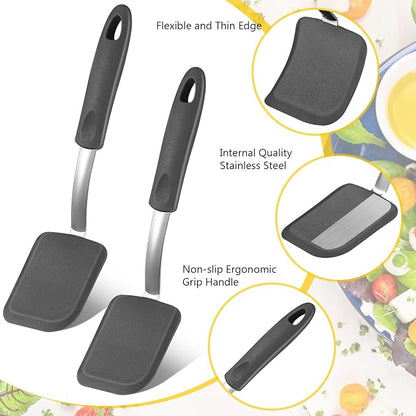 Silicone Cookie Spatula Turner 2 Pack Mini Brownie Spatula Flexible Kitchen - Image 4