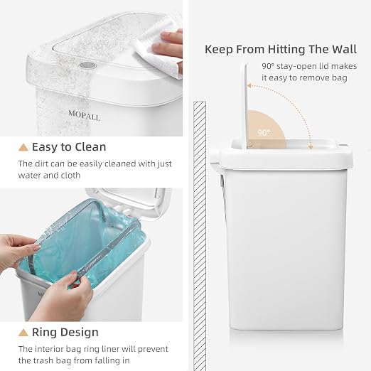 MOPALL Slim Bathroom Trash Can - Image 3