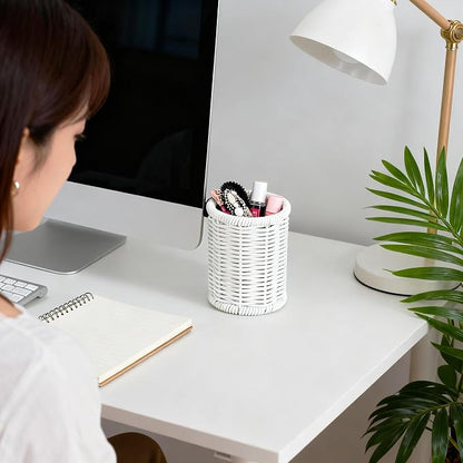 Rattan Jars, Rattan Desk Organizer, Bathroom Essentials Accessories Decor - Image 3
