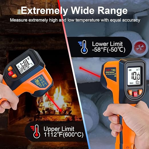 DEASOMIYE Infrared Thermometer Gun, -58°F~1112°F Laser Thermometer Temperature - Image 2