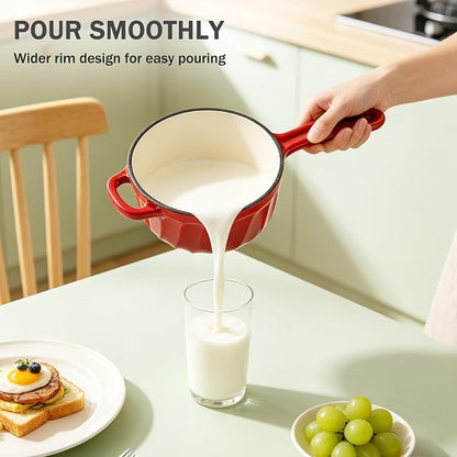Enameled Cast Iron Sauce Pan, 2 Quart Enameled Saucepan - Image 6