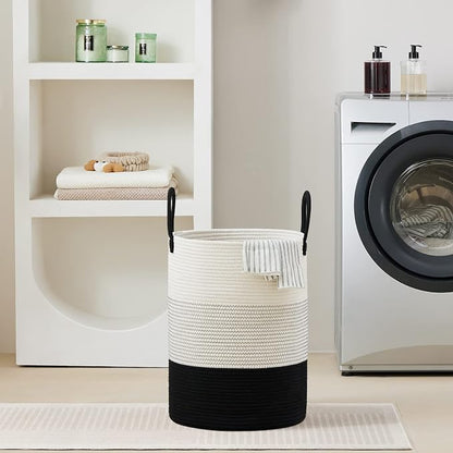 VIPOSCO Large Laundry Hamper, Tall Woven Rope Storage Basket - Image 7