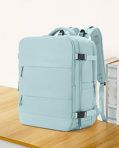 coowoz Large Travel Backpack Carry On for Women Man Gym Backpacks with Laptop Compartment Mochila de Viaje Teacher Personal Item Backpack Rucksack Airplane Accessories Must Haves Blue