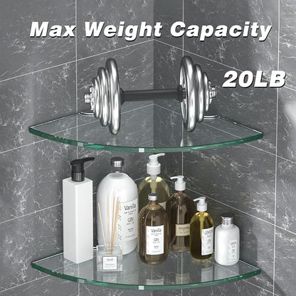Corner Glass Shower Caddy 4 Pack 8MM-Thick Tempered Glass Shelf No Drilling - Image 4
