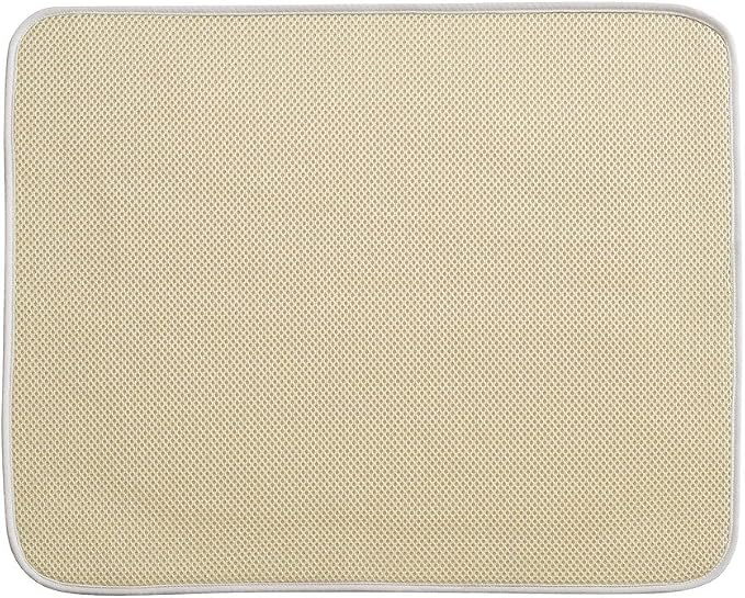InterDesign iDry Large Kitchen Countertop Absorbent Dish Drying Mat, Wheat/Ivory by iDesign
