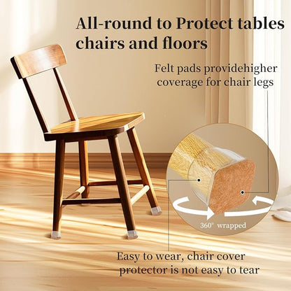 Square Chair Leg Floor Protectors Large 24Pcs, Silicone Chair Leg Protectors - Image 5
