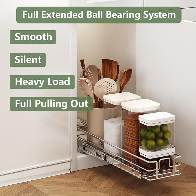 LOVMOR Pull Out Cabinet Organizer 5½" W x 21½" D, Kitchen Cabinet Pull Out - Image 2