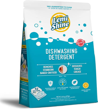 Lemi Shine Natural Dishwasher Pods | All-In-One Powder & Gel Dishwasher by LemiShine