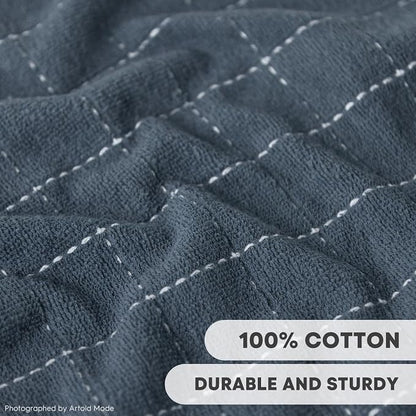 Artoid Mode Checkered Designed Cotton Grey Terry Kitchen Dish Towels, 15x25 - Image 3