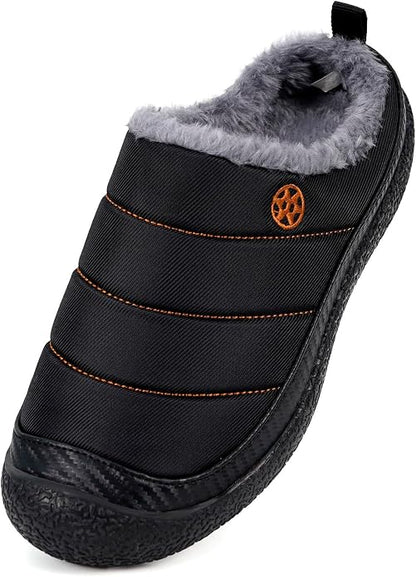 Womens Mens House Slippers Slip on Snow Winter Warm Fully Fur Lined Slippers - Image 2