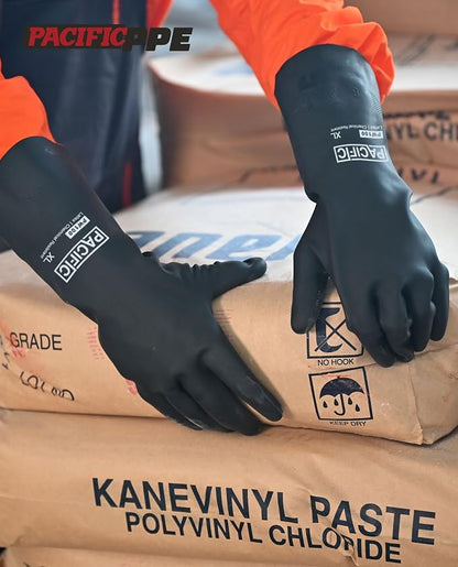 PACIFIC PPE 2 Pairs Chemical Resistant Gloves, Heavy Duty Industrial Rubber - Image 8