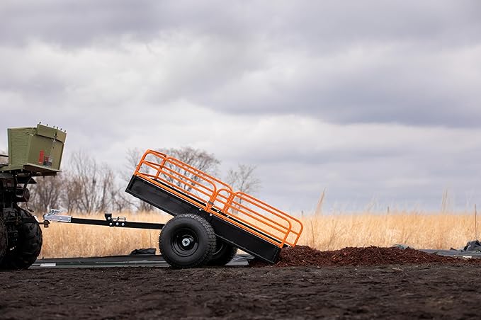 Impact IMPLEMENTS® 1500lb HD Agricultural Trailer with Solid Floor & Sides. Rugged Tires and Solid Sides with Tailgate for Increased Capacity. Original USA Design.
