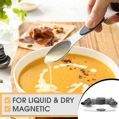 Spring Chef Stainless Steel Magnetic Measuring Spoons Set of 8 - Image 4