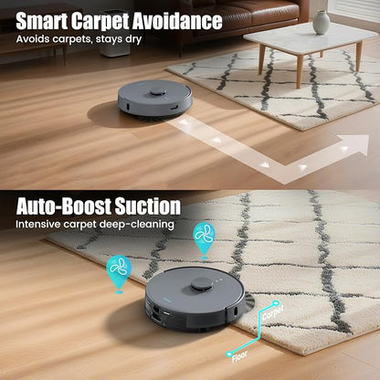AIRROBO T25+ Robot Vacuum and Mop Combo, 5500Pa Suction, Pet Area Smart Boost - Image 4