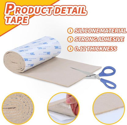 Felt Furniture Pads, Non Slip Self Adhesive Cuttable Felt Tape Beige Heavy Duty - Image 6