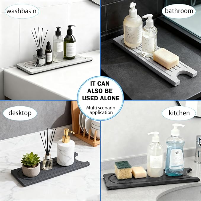Stone Faucet Mat for Kitchen Sink, Water Absorbing Sink Water Splash Guard - Image 4