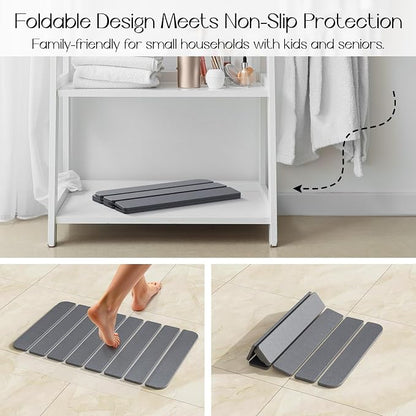 Diatomaceous Earth Stone Bath Mat Non-Slip, Foldable Stone Bath Mats - Image 7