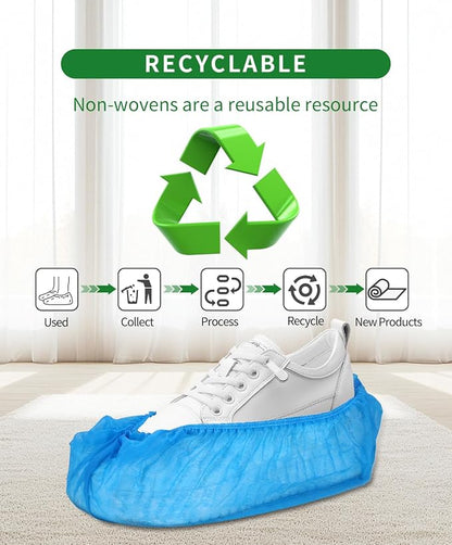 200Pcs Non-Woven Shoe Covers Disposable Non Slip - Image 7