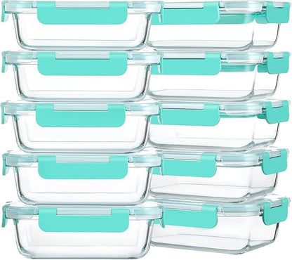 M MCIRCO 10-Pack 22 Oz Glass Meal Prep Containers by MMCIRCO
