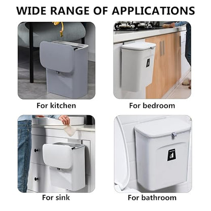 TOPROAD Kitchen Hanging Trash Can, 2.4 Gallon Wall Mounted Counter Waste - Image 6
