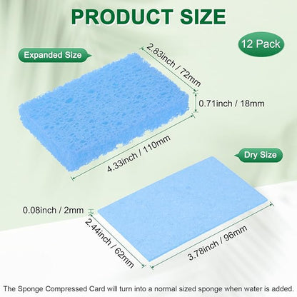 12-Pack Kitchen Sponges, Condense Eco Cellulose Non-Scratch Scrub Heavy Sponge - Image 3