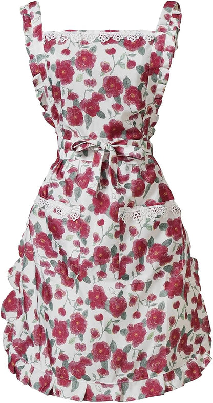Funny Aprons for Women with Pockets, Kitchen Cooking Grilling Bbq Cute Chef by Aoomzoon