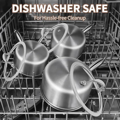 EWFEN 3 Ply Stainless Steel Saucepan - Image 9