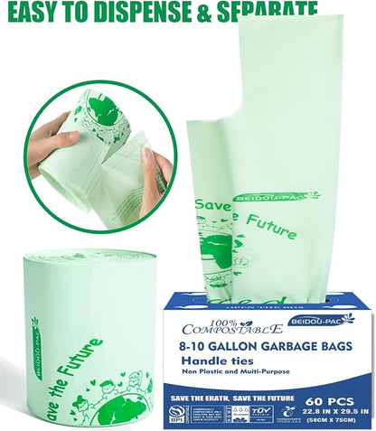 8-10 Gallon Compostable Trash Bags, Compost Bags Kitchen Trash Bags - Image 7