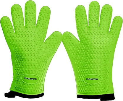KITCHEN PERFECTION XL Silicone Smoker Oven Gloves-Extreme Heat Resistant BBQ by Kitchenperfection