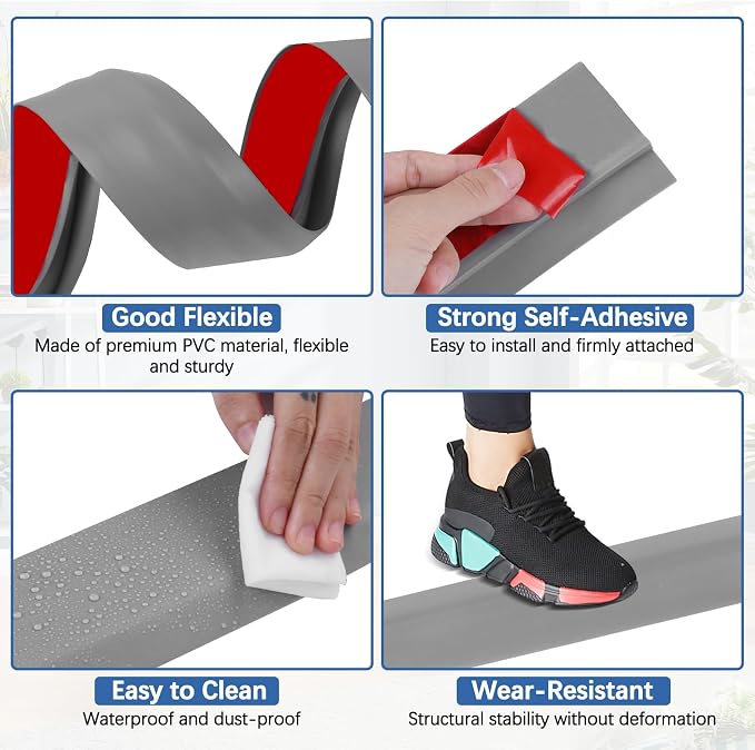 Vinyl Door Threshold Flooring Transition Strip Self Adhesive Carpet Edging Strip - Image 4