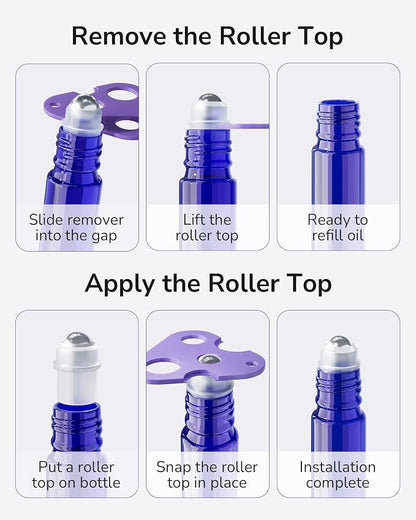 ULG Essential Oil Roller Bottles 48 Pack 10ml Cobalt Blue Glass Empty Bottles - Image 6